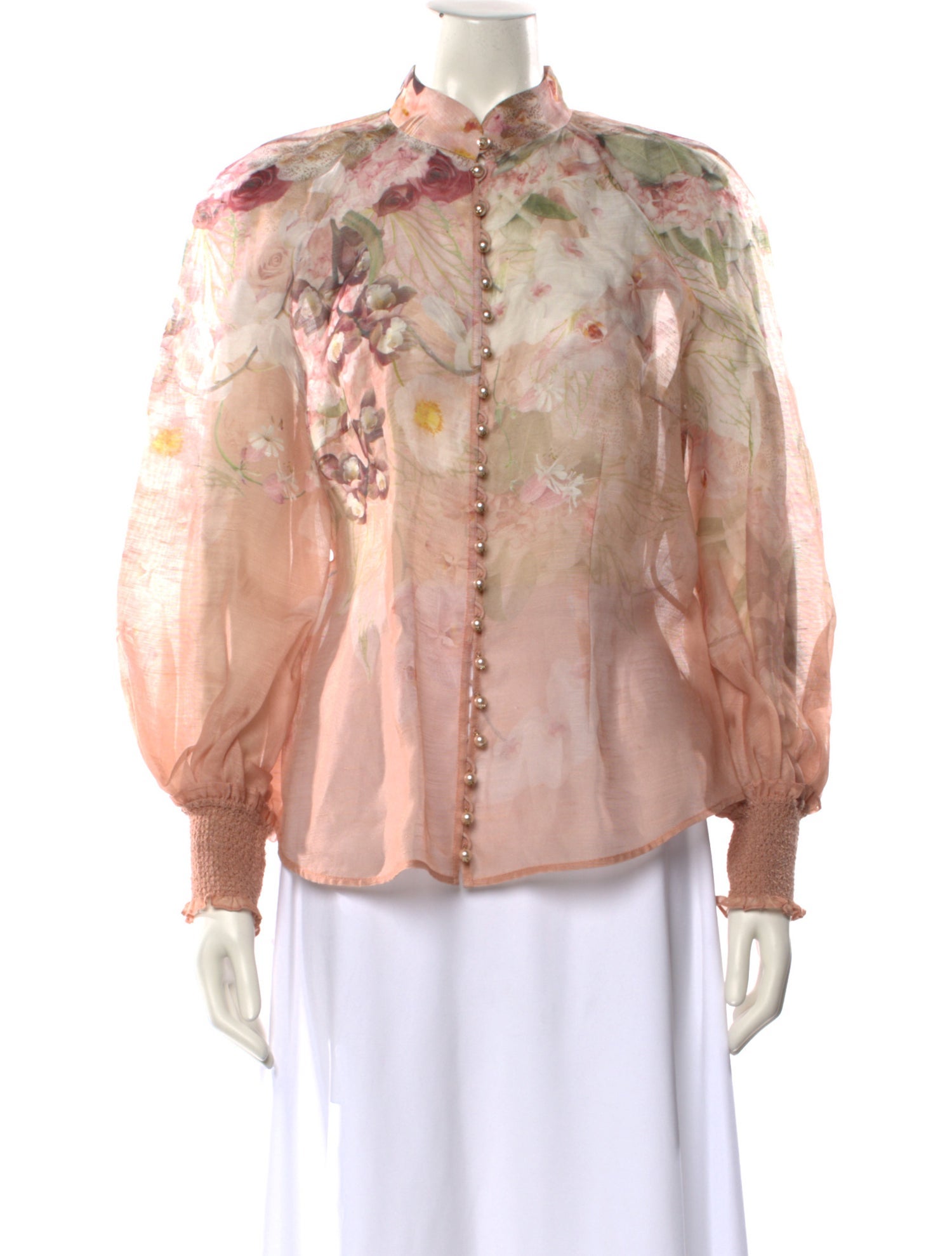 Zimmermann Silk Floral Print Button-Up Top w/ Tags