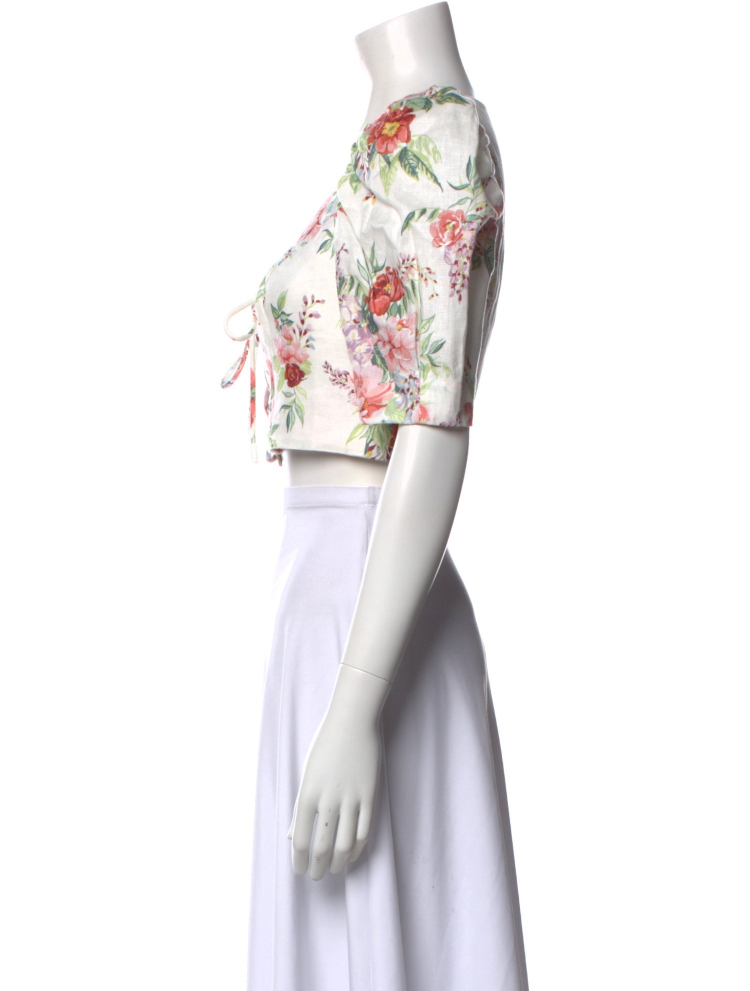 Zimmermann Linen Floral Print Crop Top