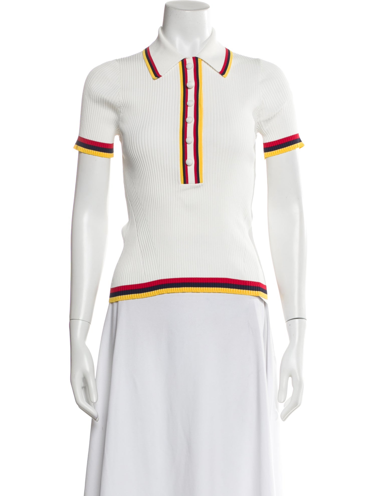 Zimmermann Striped Short Sleeve Polo