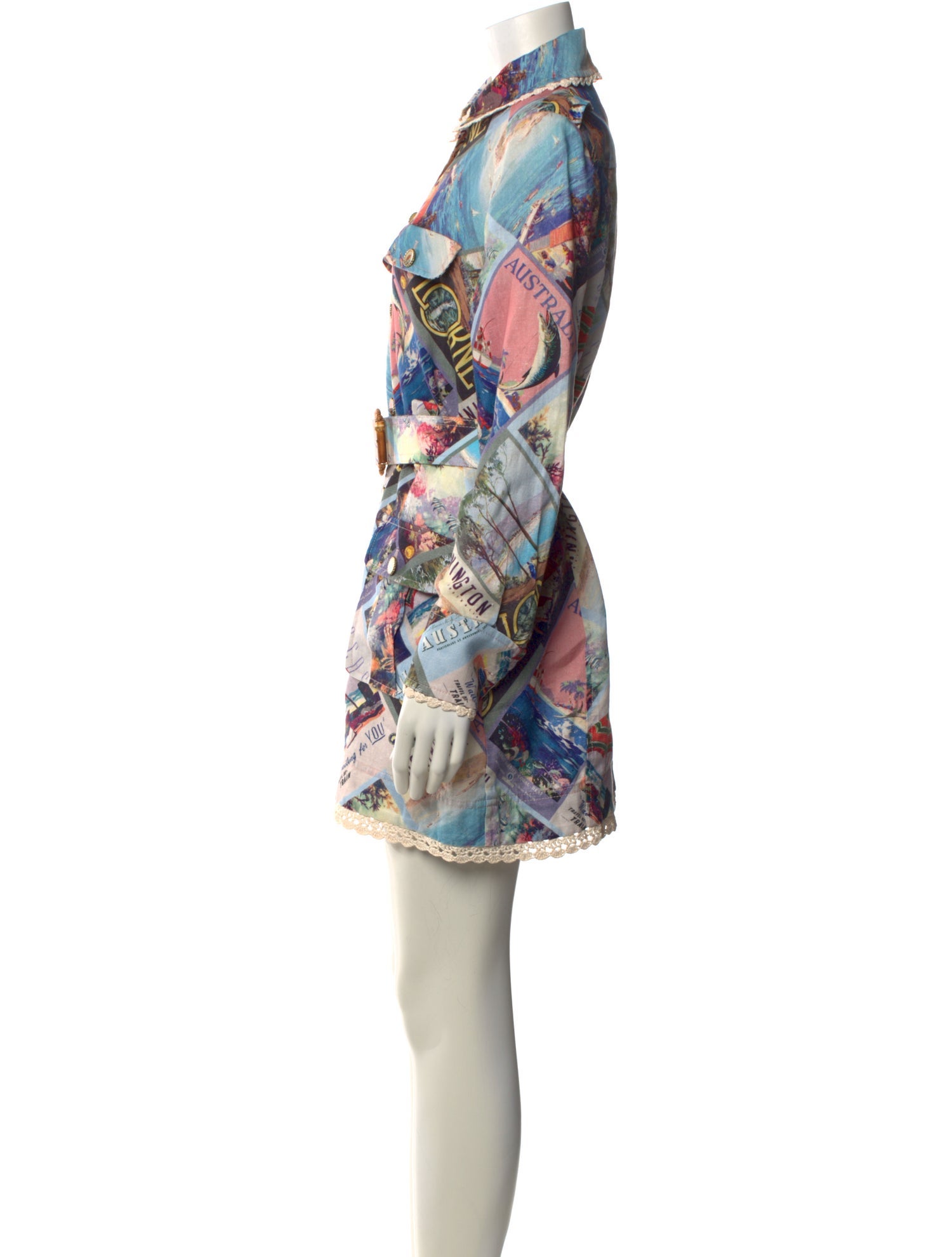 white christmas dresses Zimmermann Patience Plunge Mini Dress | Cream/Purple Rose main image 0