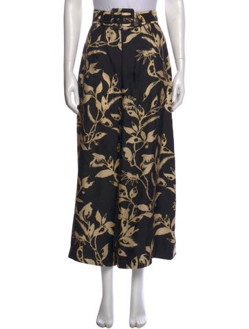 Pre-owned Zimmermann Silk Wide Leg Pants In Black