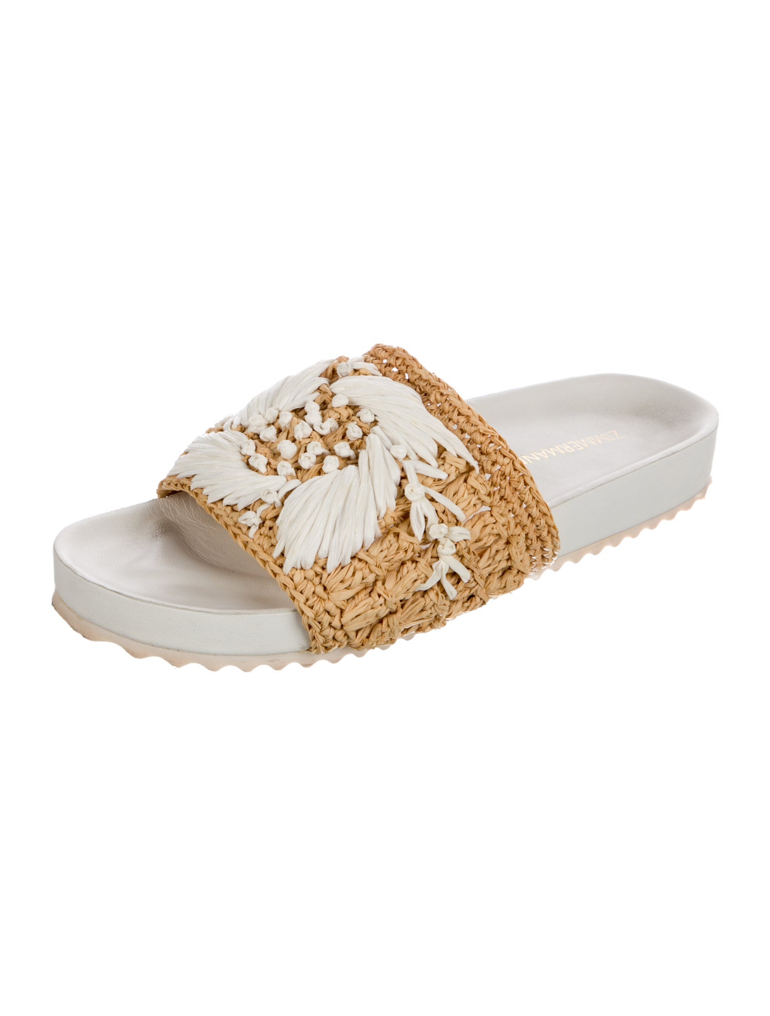 Zimmermann Raffia Patterned Flats