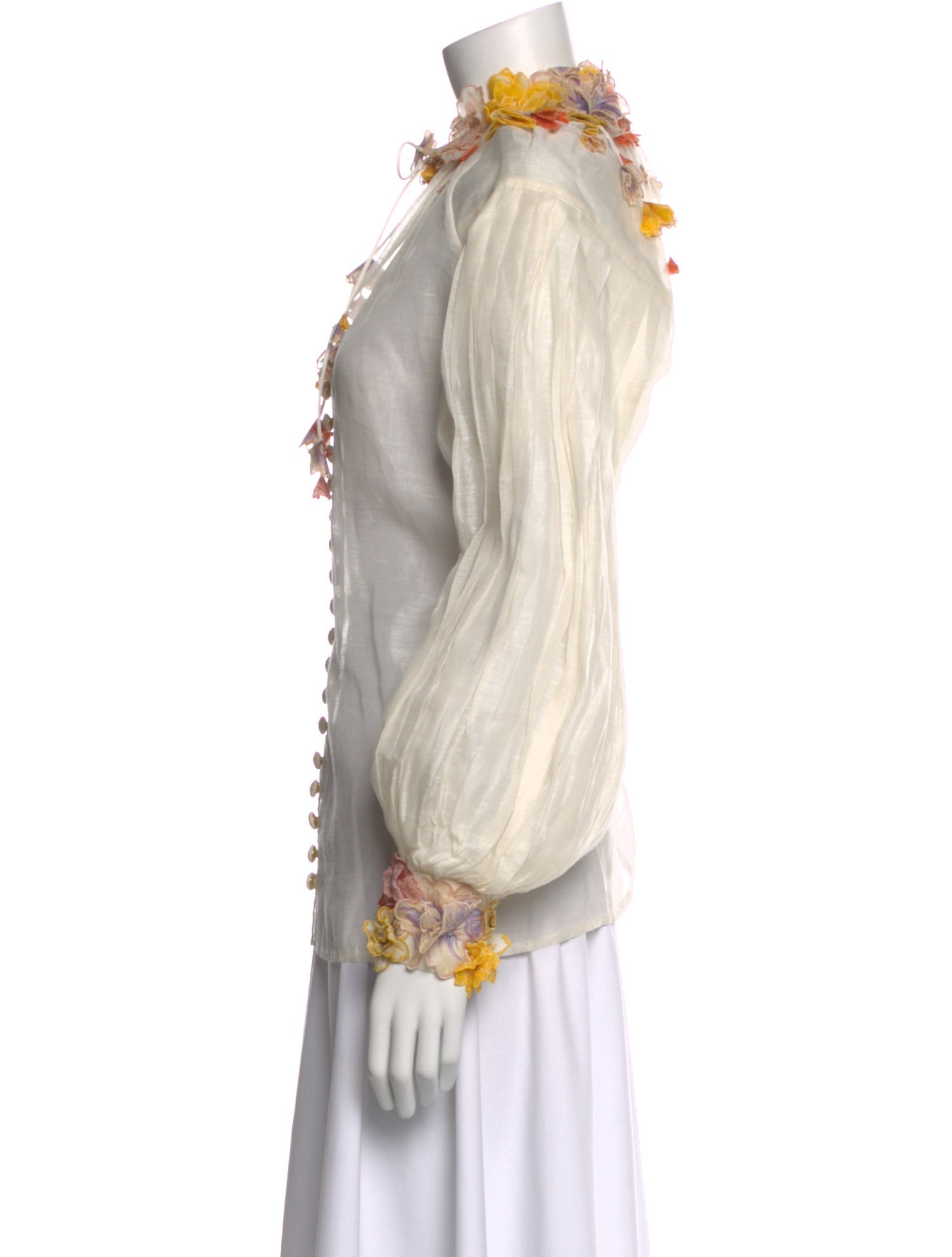 Zimmermann Linen Floral Print Blouse