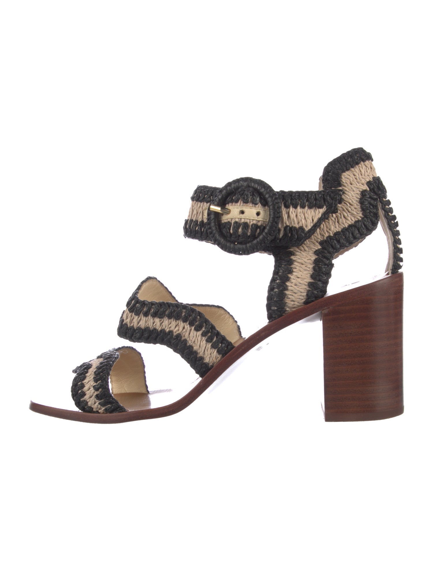 Zimmermann Raffia Patterned Slingback Sandals
