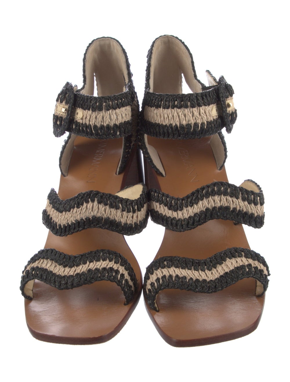 Zimmermann Raffia Patterned Slingback Sandals - image 3