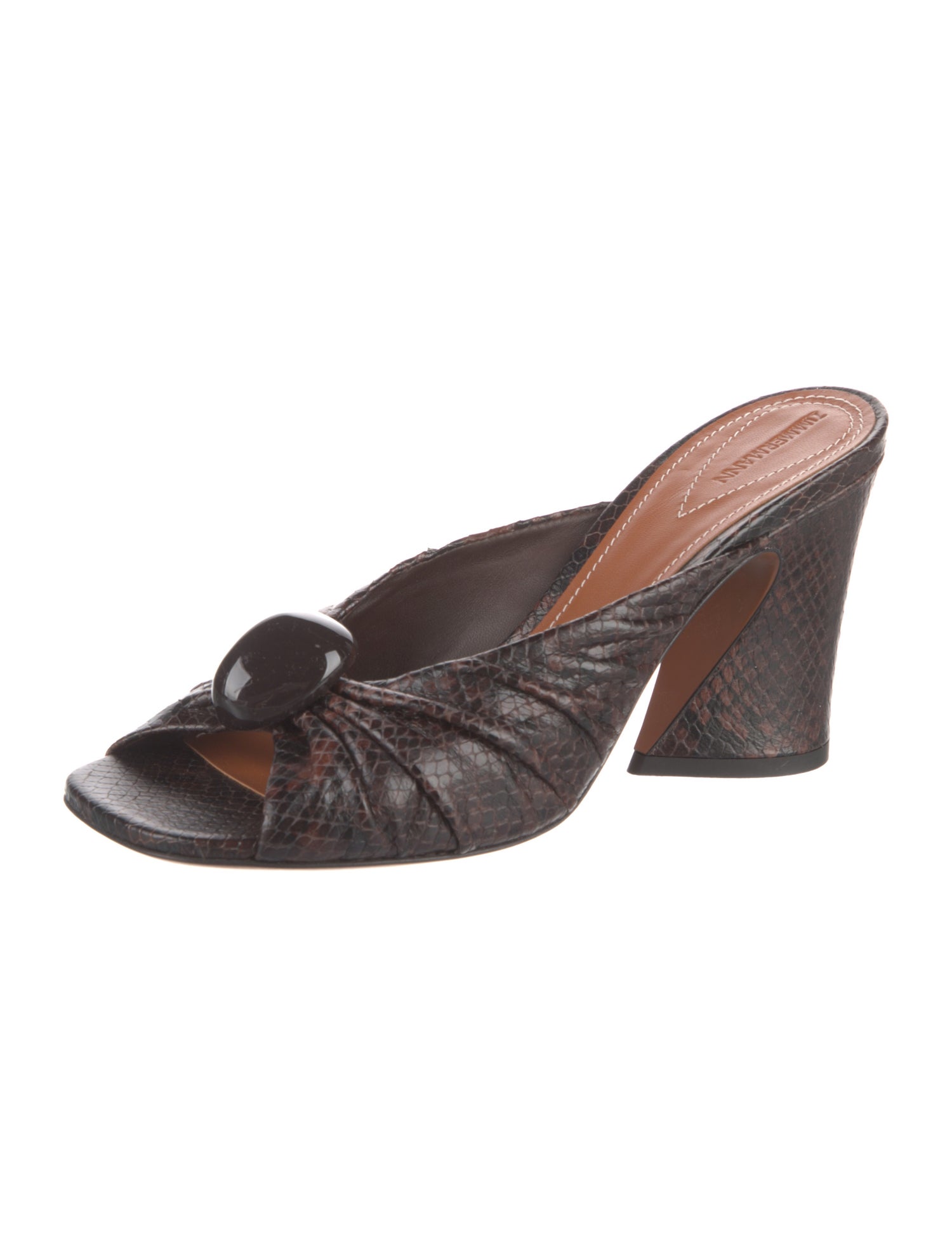 Zimmermann Snakeskin Animal Print Slides