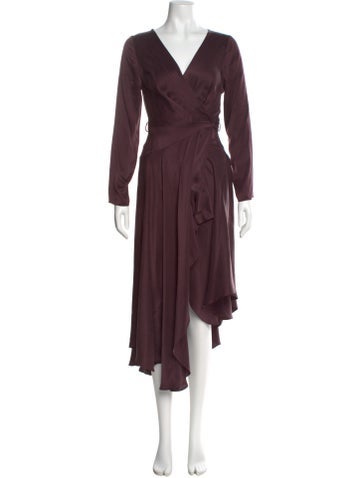 Pre-owned Zimmermann Silk Long Dress In Burgundy