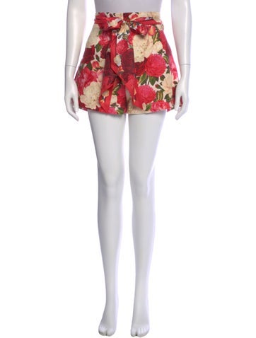 Pre-owned Zimmermann Linen Mini Shorts W/ Tags In Red