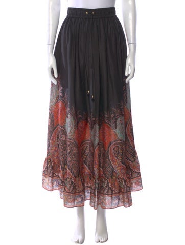 Pre-owned Zimmermann Silk Midi Length Skirt W/ Tags In Multi