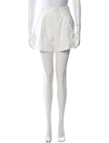 Pre-owned Zimmermann Linen Mini Shorts In White