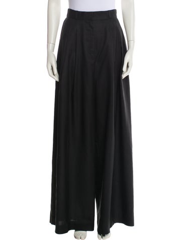 Pre-owned Zimmermann Silk Wide Leg Pants In Black