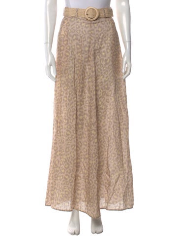 Pre-owned Zimmermann Linen Long Skirt In Neutral