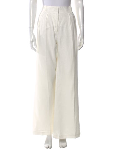 Pre-owned Zimmermann Linen Wide Leg Pants In Neutral