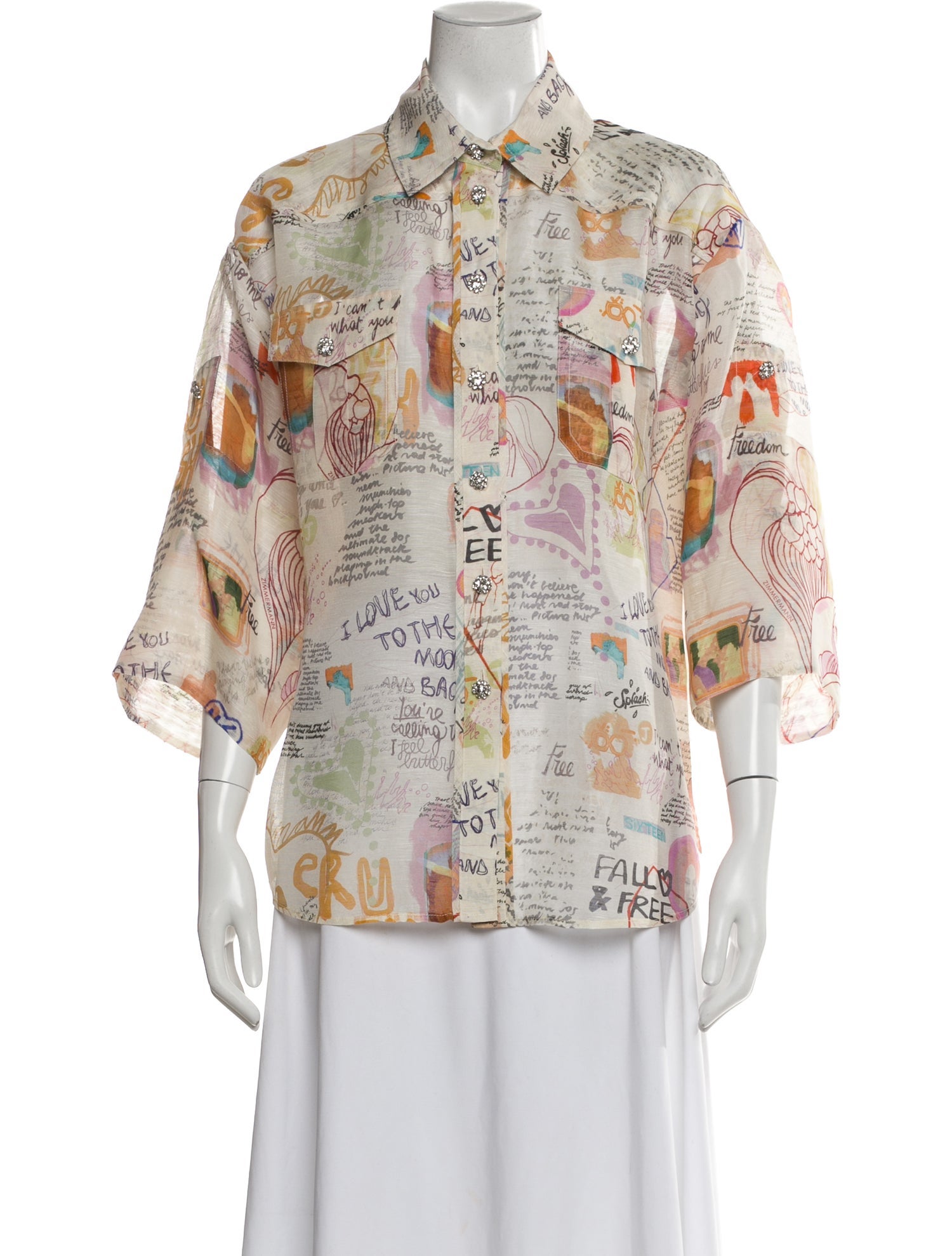 Zimmermann Linen Printed Blouse