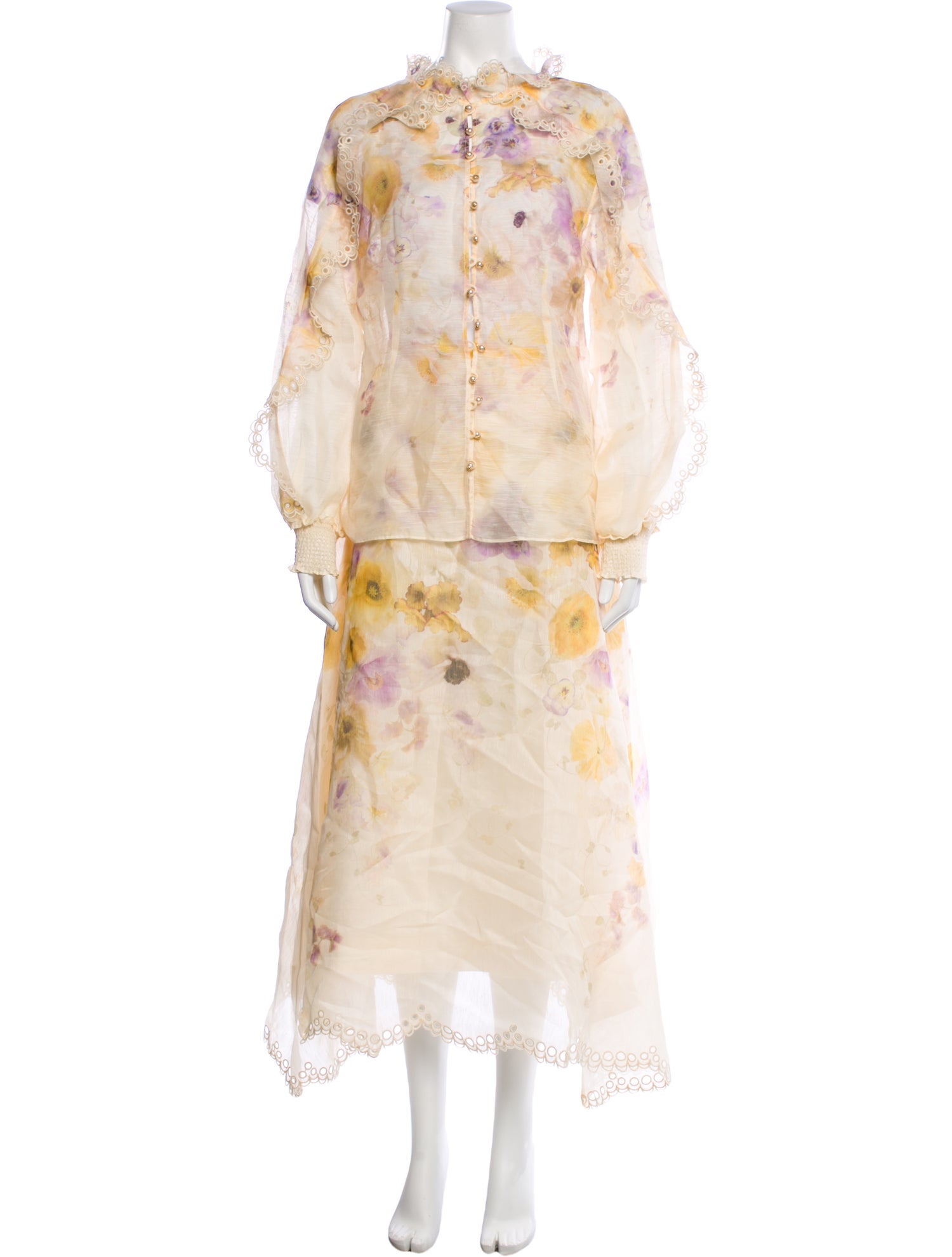 Zimmermann Linen Floral Print Dress Set