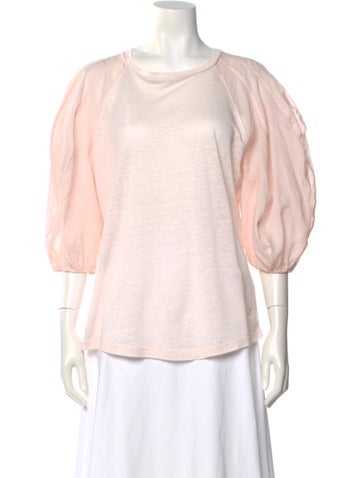 Pre-owned Zimmermann Linen Crew Neck Blouse In Pink