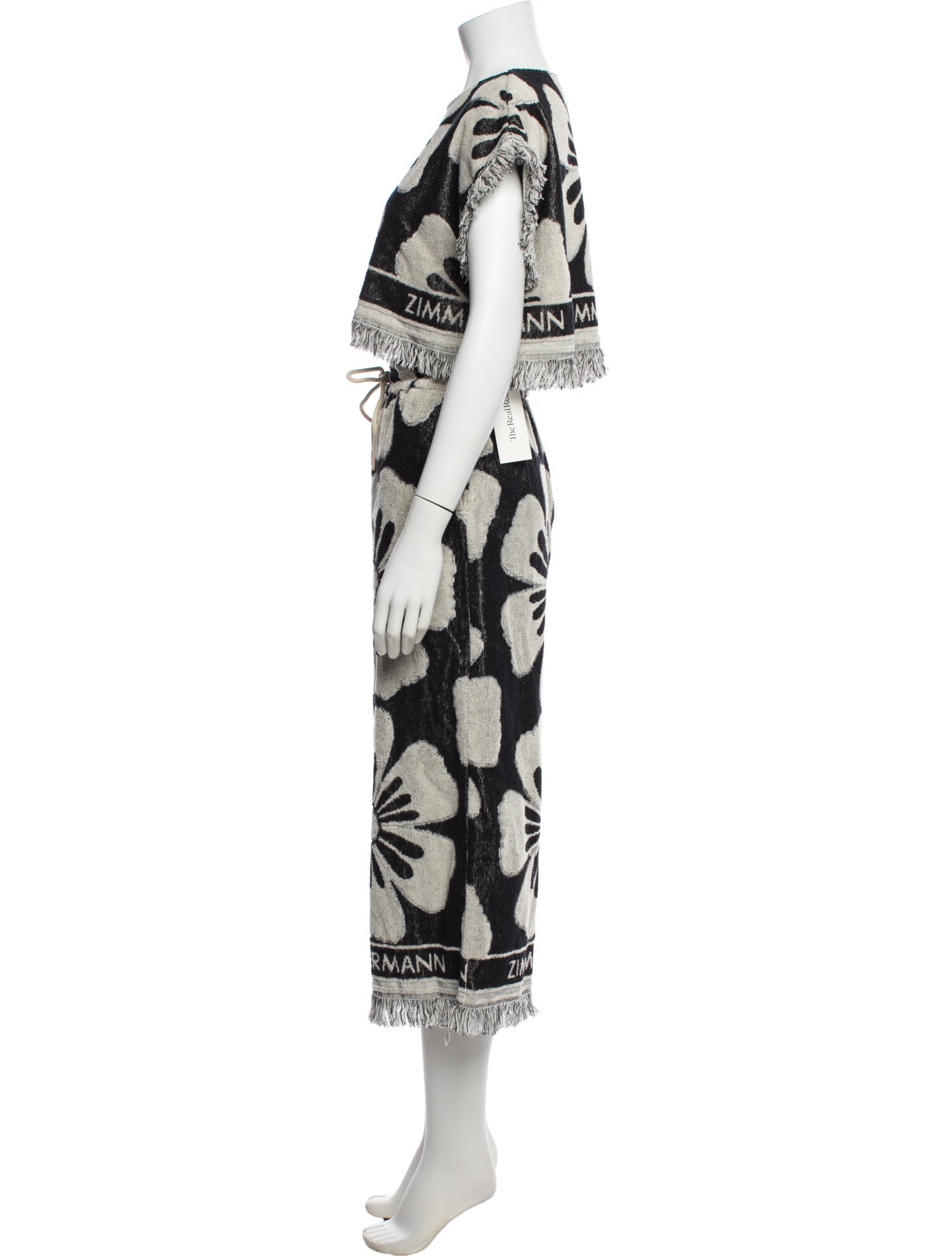 Zimmermann Floral Print Fringe Trim Accent Cover-Up