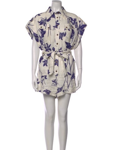 Pre-owned Zimmermann 2023 Linen Romper In Neutral