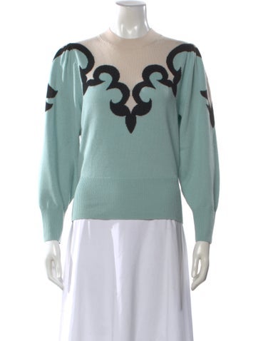 Pre-owned Zimmermann Wool Graphic Print Sweater In Blue