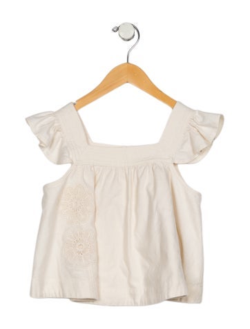Pre-owned Zimmermann Babies' Toddler Girls Short Sleeve Top In Neutral