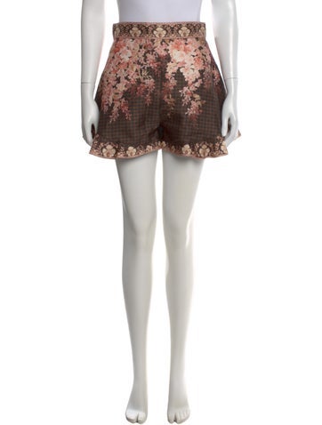 Pre-owned Zimmermann Silk Mini Shorts W/ Tags In Pink