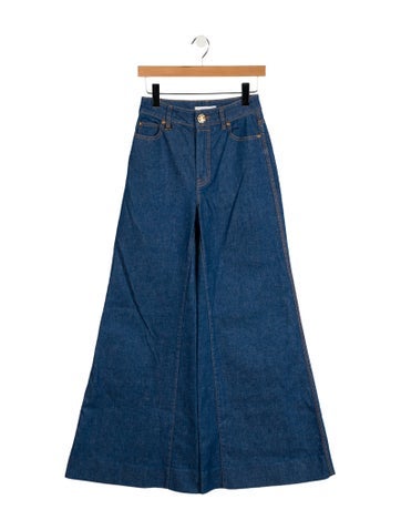 Pre-owned Zimmermann High-rise Flared Jeans In Blue