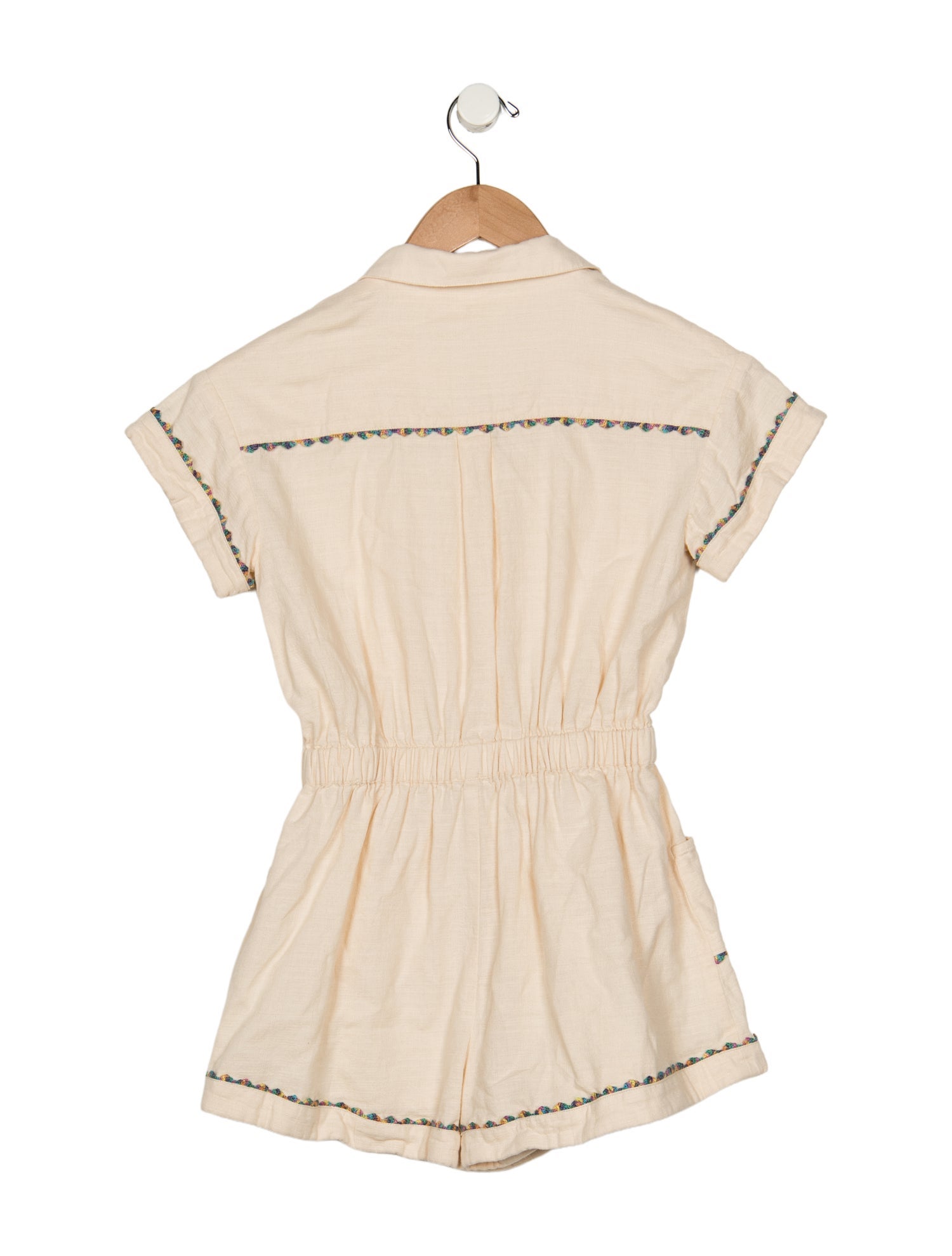 Zimmermann Girls Embroidered Short-Sleeve Romper