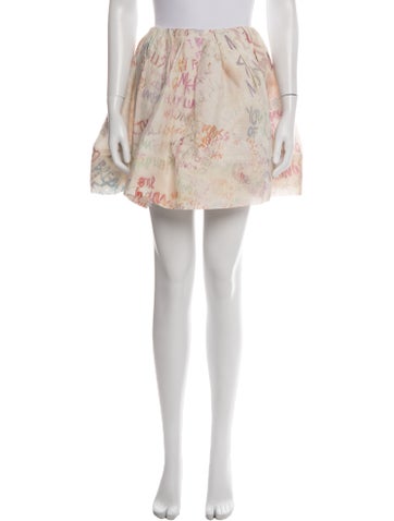 Pre-owned Zimmermann Linen Mini Skirt In Neutral