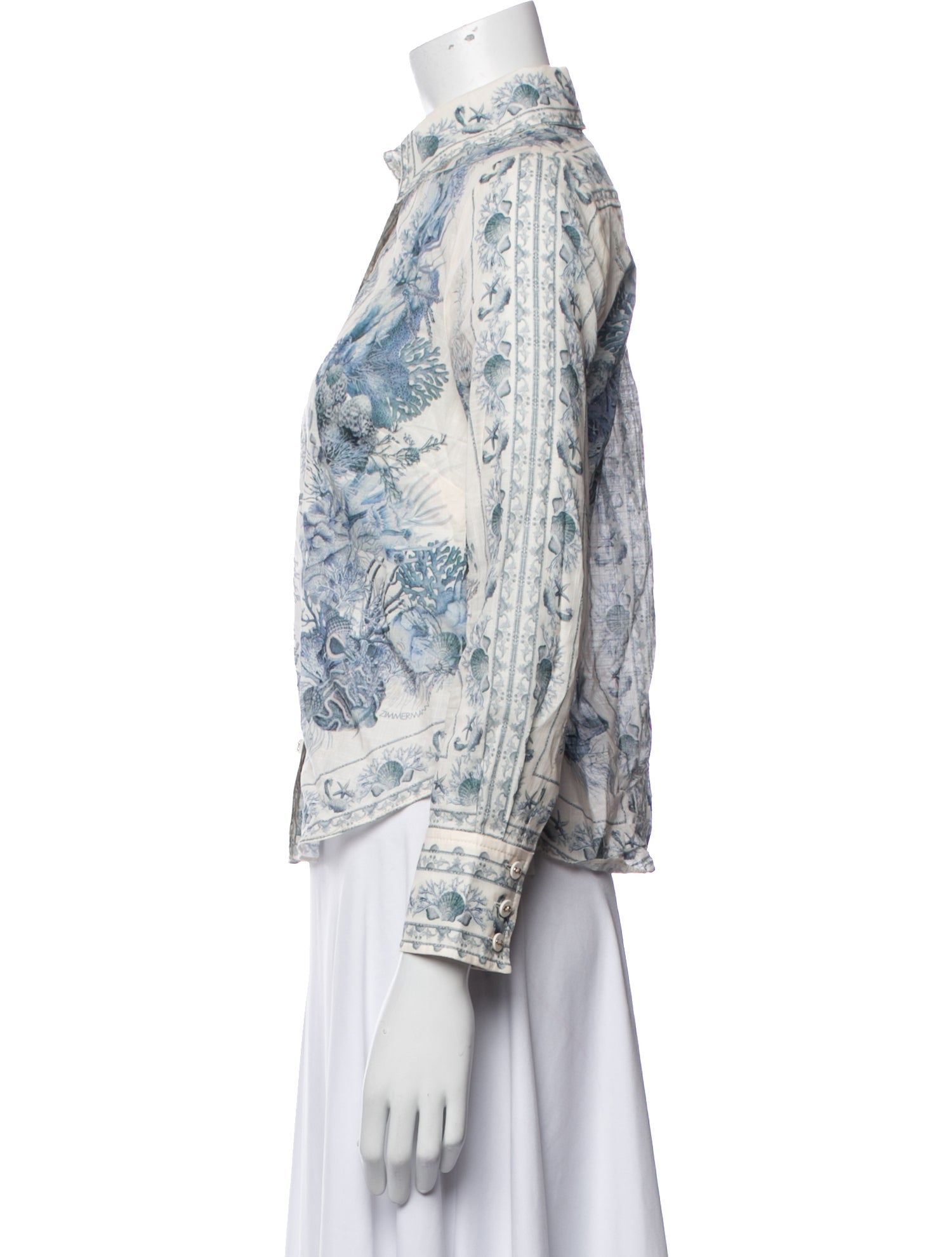 Zimmermann Printed Long Sleeve Blouse