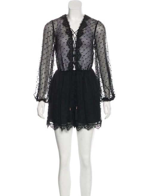 Zimmermann Silk Lace Romper Black