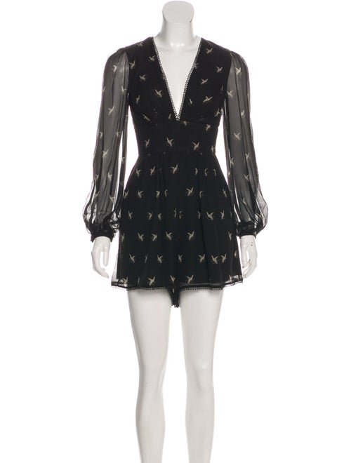 Zimmermann Silk Printed Romper Black