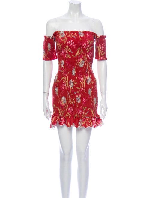 Zimmermann Floral Print Mini Dress Red