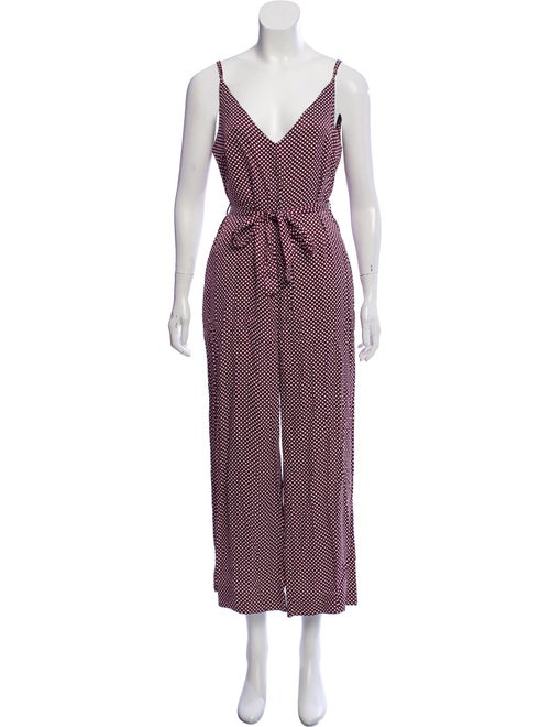 Zimmermann Polka Dot Print Plunge Neckline Jumpsui