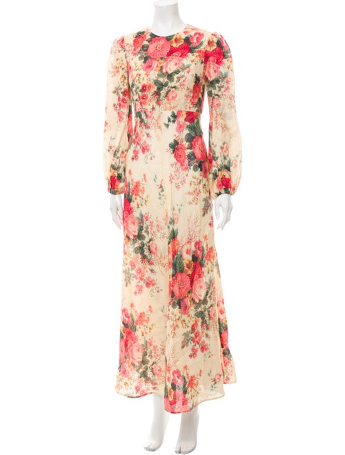 Zimmermann Linen Long Dress Pink