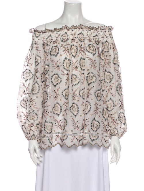 Zimmermann Printed Off-The-Shoulder Blouse