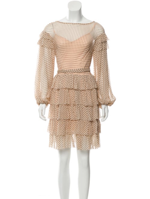 Zimmermann Polka Dot Print Mini Dress Pink