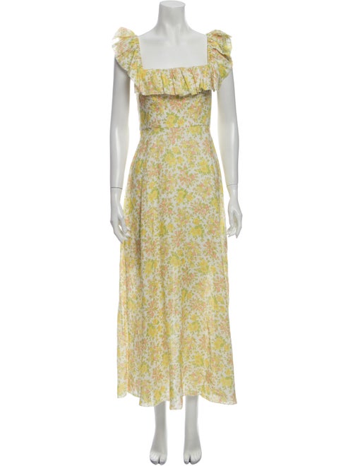 Zimmermann Linen Long Dress Yellow