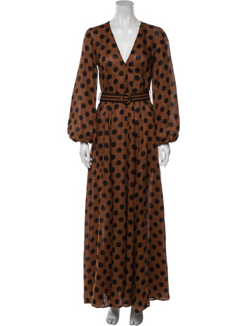 Zimmermann Linen Long Dress Brown