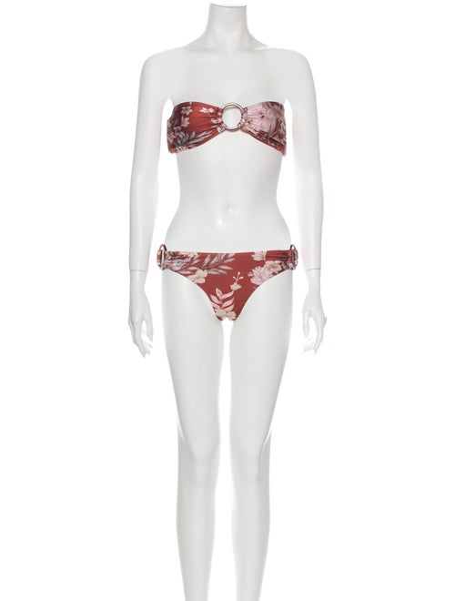Zimmermann Floral Print Bikini Brown