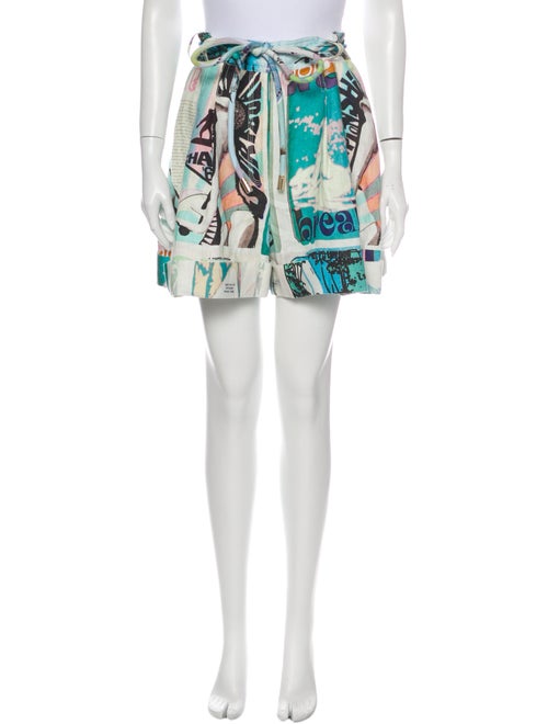 Zimmermann Linen Knee-Length Shorts Blue