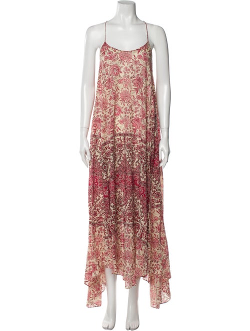 Zimmermann Floral Print Long Dress Pink