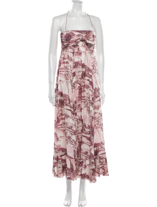 Zimmermann Linen Long Dress Pink