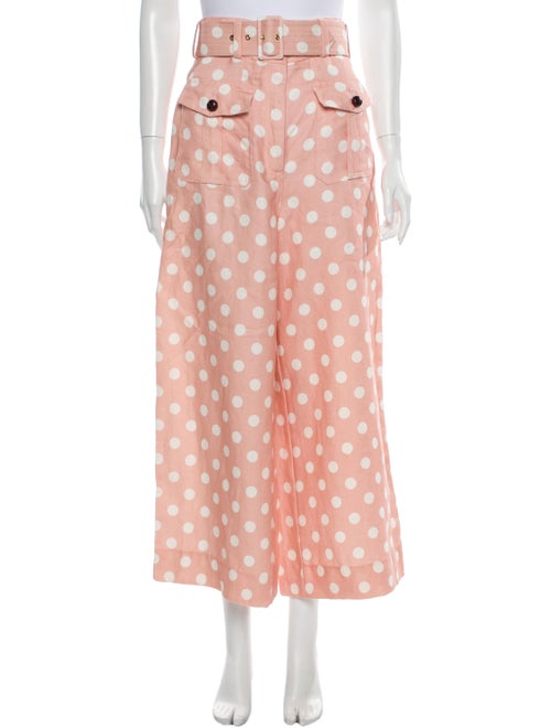Zimmermann Linen Wide Leg Pants Pink