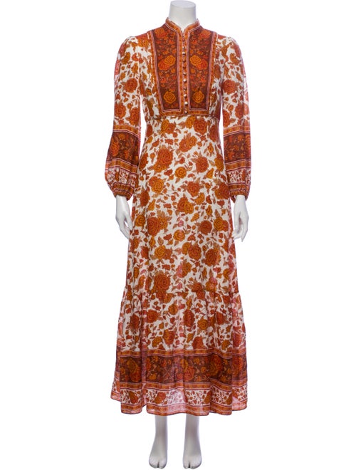Zimmermann Linen Long Dress Orange