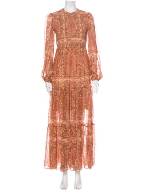 Zimmermann Printed Long Dress Brown