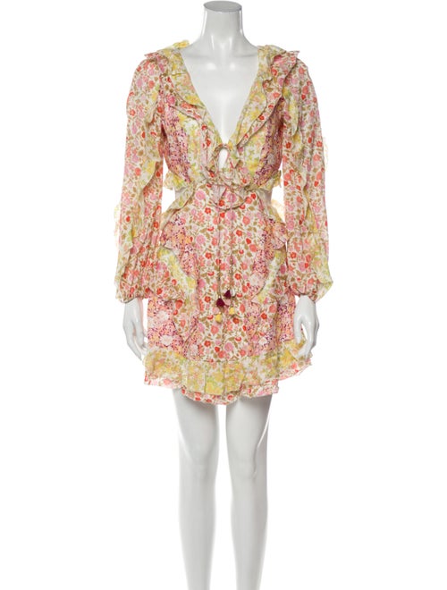 Zimmermann Linen Mini Dress Pink