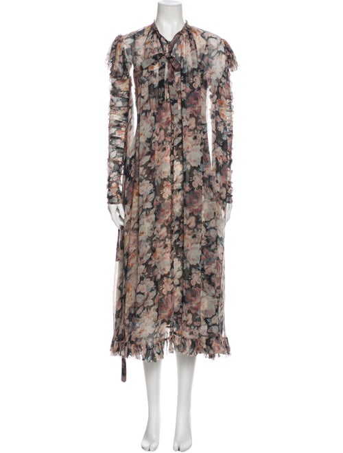 Zimmermann Silk Long Dress Grey