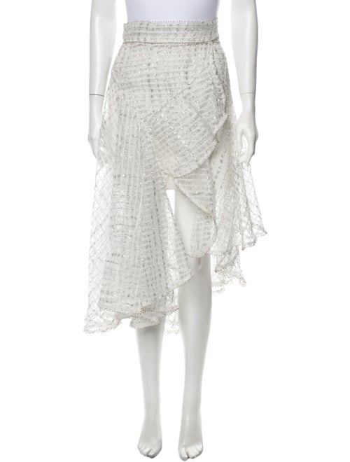 Zimmermann Lace Pattern Midi Length Skirt Metallic