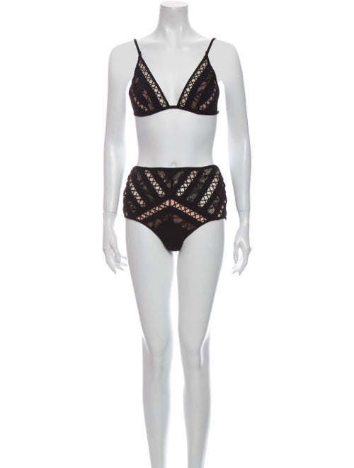 Zimmermann Lace Pattern Bikini Black