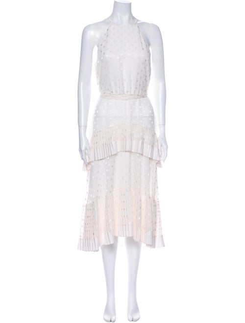 Zimmermann Polka Dot Print Midi Length Dress White